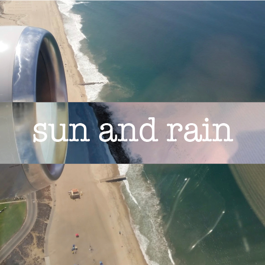 pov from airplane window over the beach